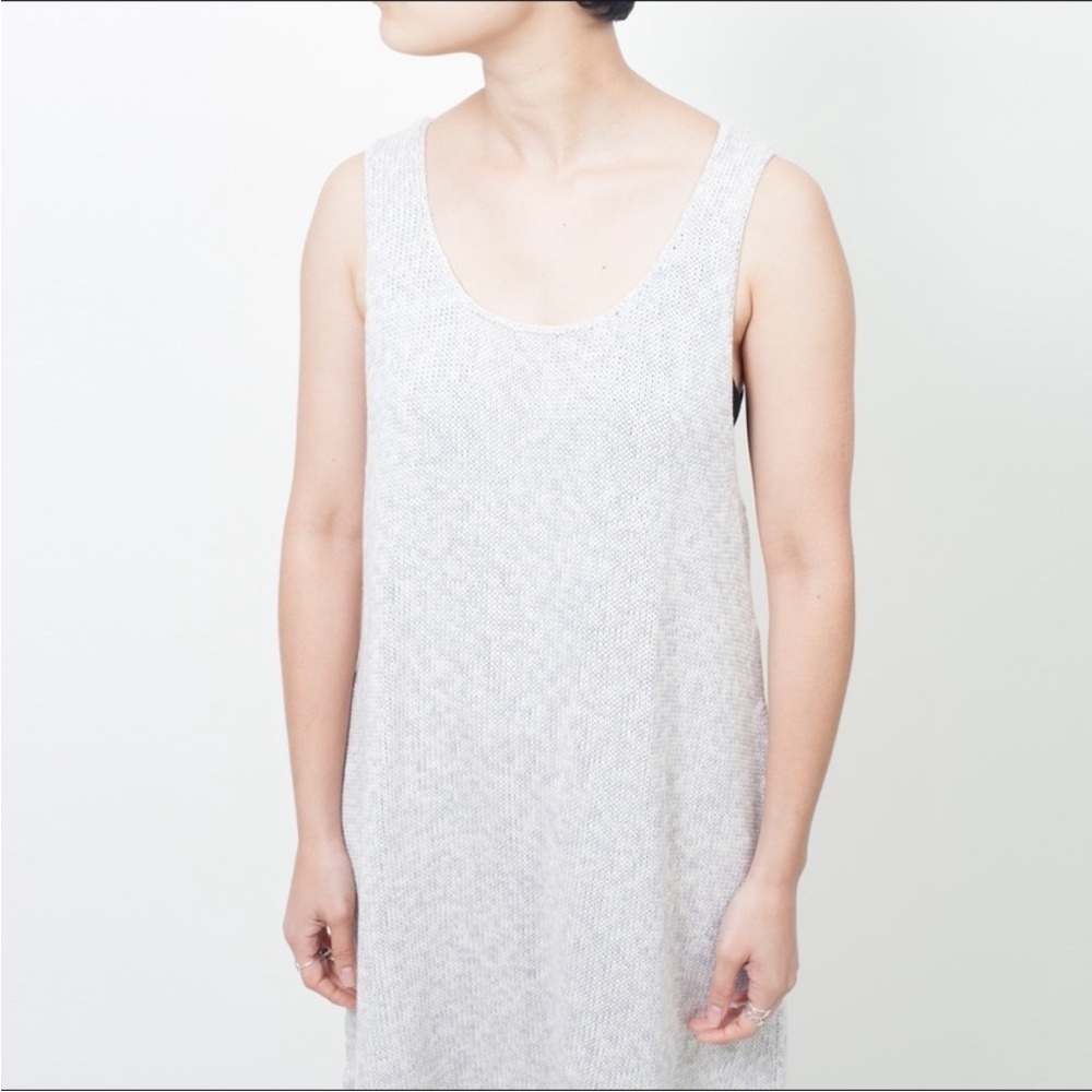 Ali Golden Dress Melange Cotton Knit Midi Tank in Grey - Picture 2 of 7